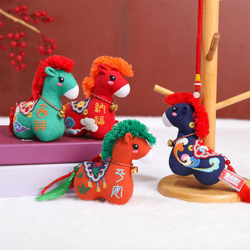 Buddha Stones Rok Konia Miedziany Czerwony Sznurek Fu Charakter Haft Dobrobyt Dekoracja Domu - image 39