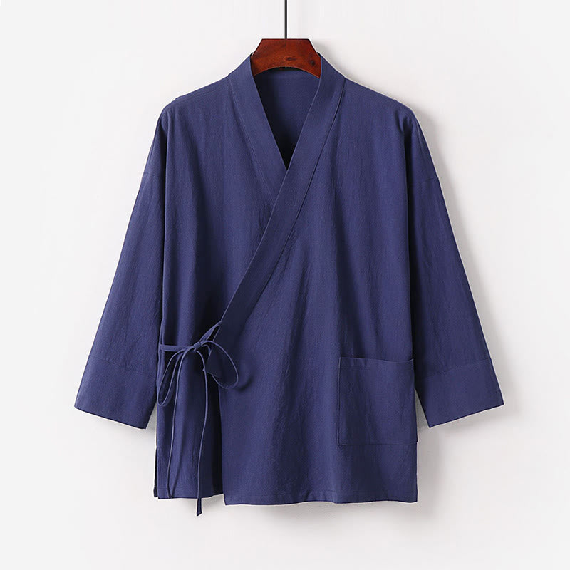 Buddha Stones, 2 sztuki, jesienny, sznurowany, bawełniany kimono, spodnie do kostek z szerokimi nogawkami i kieszeniami, męski zestaw do medytacji - image 10