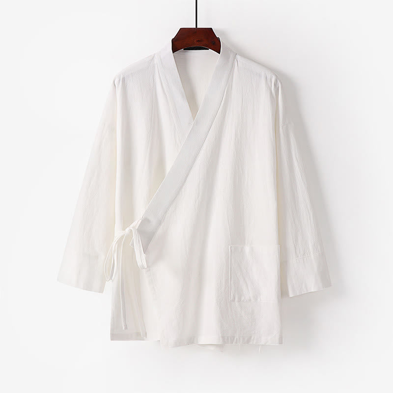 Buddha Stones, 2 sztuki, jesienny, sznurowany, bawełniany kimono, spodnie do kostek z szerokimi nogawkami i kieszeniami, męski zestaw do medytacji - image 20