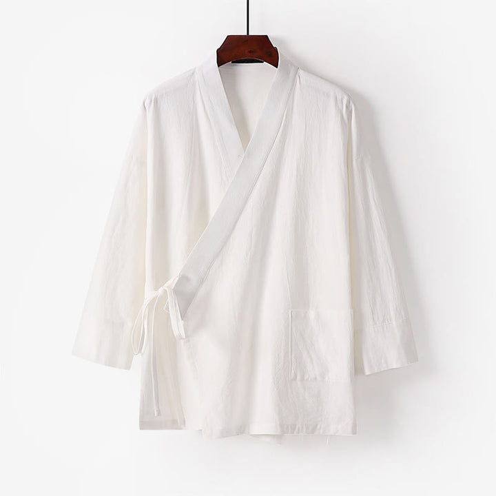 Buddha Stones, 2 sztuki, jesienny, sznurowany, bawełniany kimono, spodnie do kostek z szerokimi nogawkami i kieszeniami, męski zestaw do medytacji - image 20