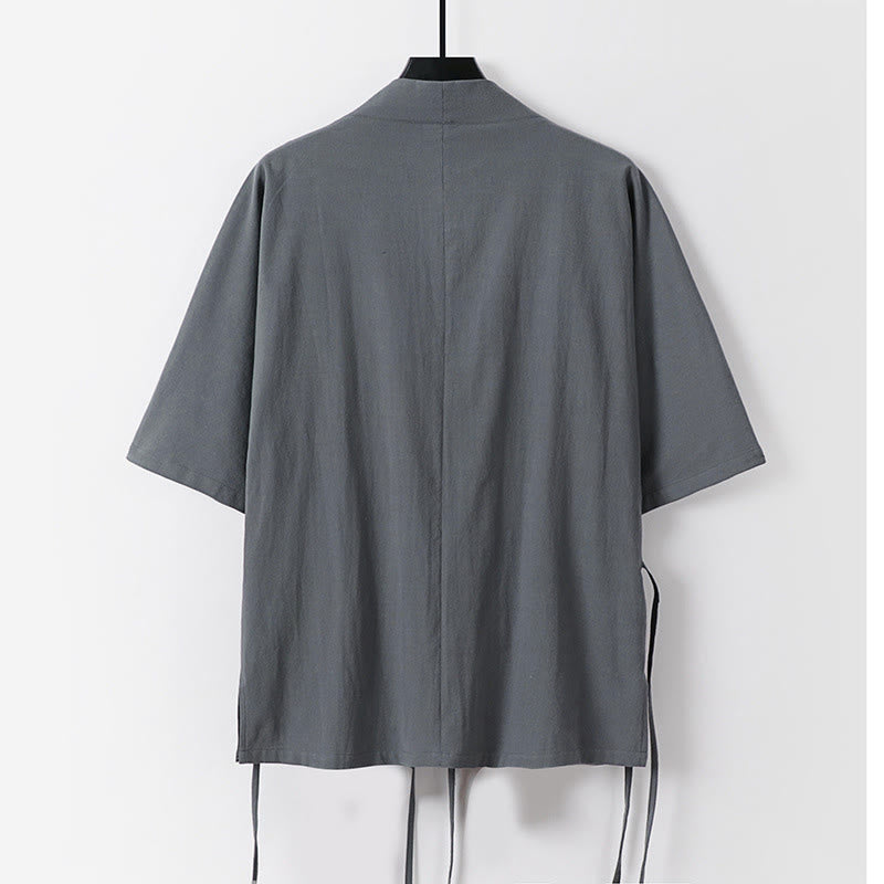 Buddha Stones, 2 szt., jesienny, sznurowany, bawełniany kimono, spodnie ściągane sznurkiem i kieszeniami, męski zestaw do medytacji - image 2