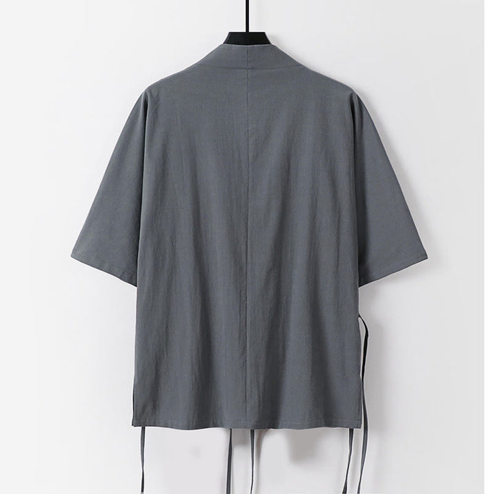 Buddha Stones, 2 szt., jesienny, sznurowany, bawełniany kimono, spodnie ściągane sznurkiem i kieszeniami, męski zestaw do medytacji - image 2