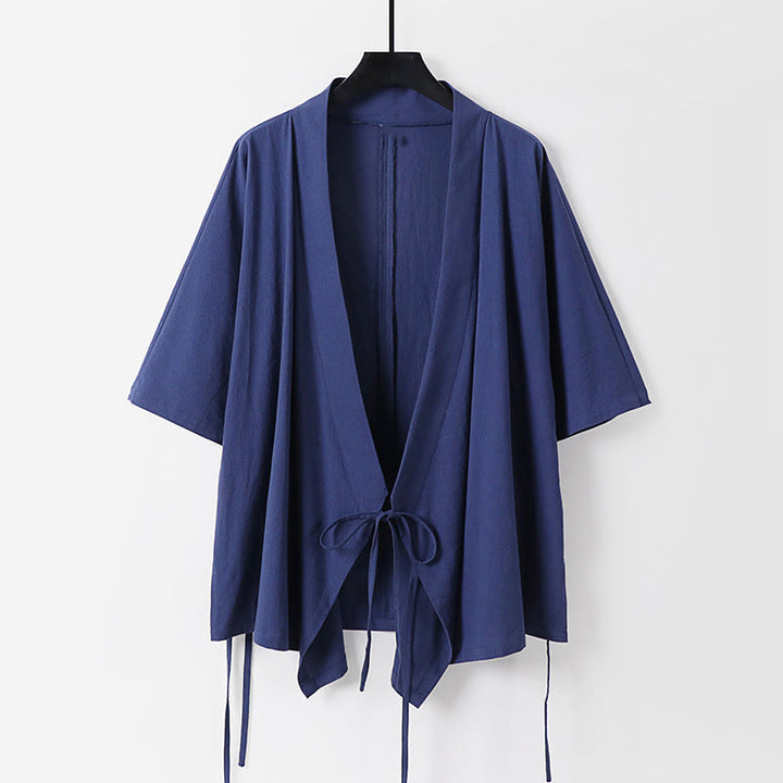 Buddha Stones, 2 szt., jesienny, sznurowany, bawełniany kimono, spodnie ściągane sznurkiem i kieszeniami, męski zestaw do medytacji - image 8