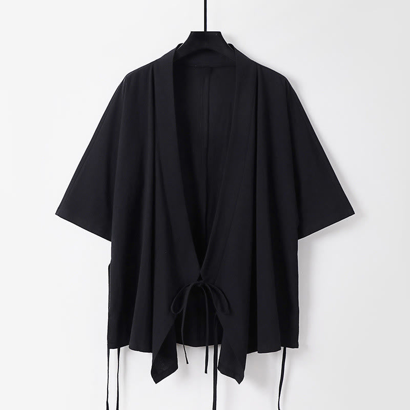 Buddha Stones, 2 szt., jesienny, sznurowany, bawełniany kimono, spodnie ściągane sznurkiem i kieszeniami, męski zestaw do medytacji - image 5