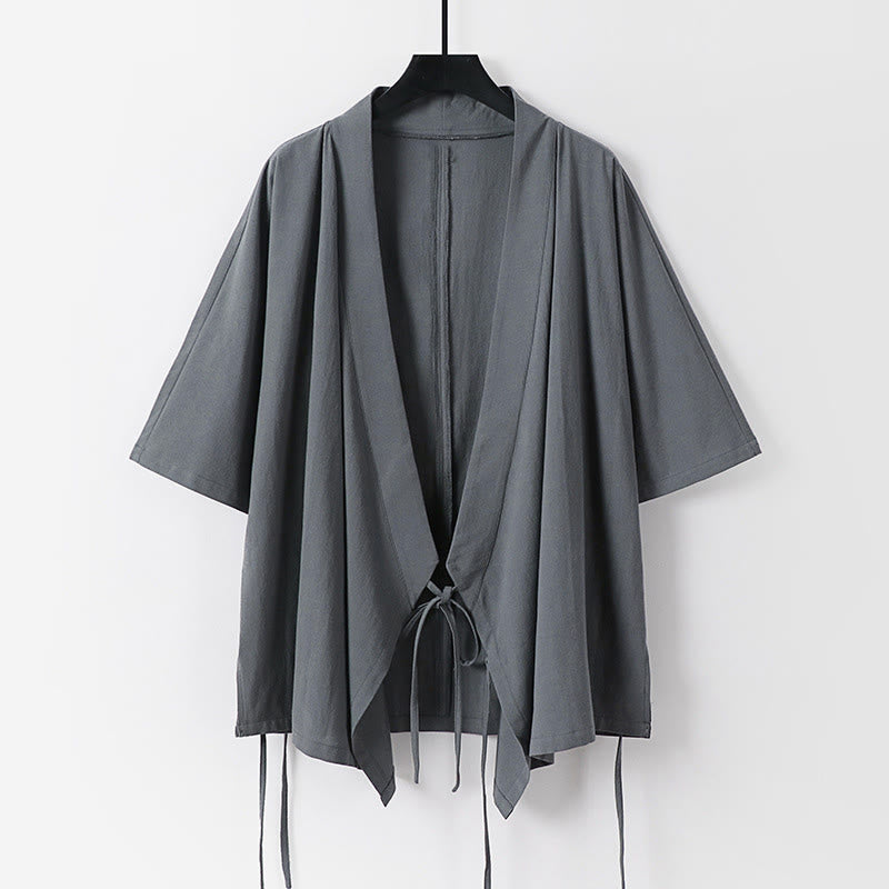 Buddha Stones, 2 szt., jesienny, sznurowany, bawełniany kimono, spodnie ściągane sznurkiem i kieszeniami, męski zestaw do medytacji - image 1