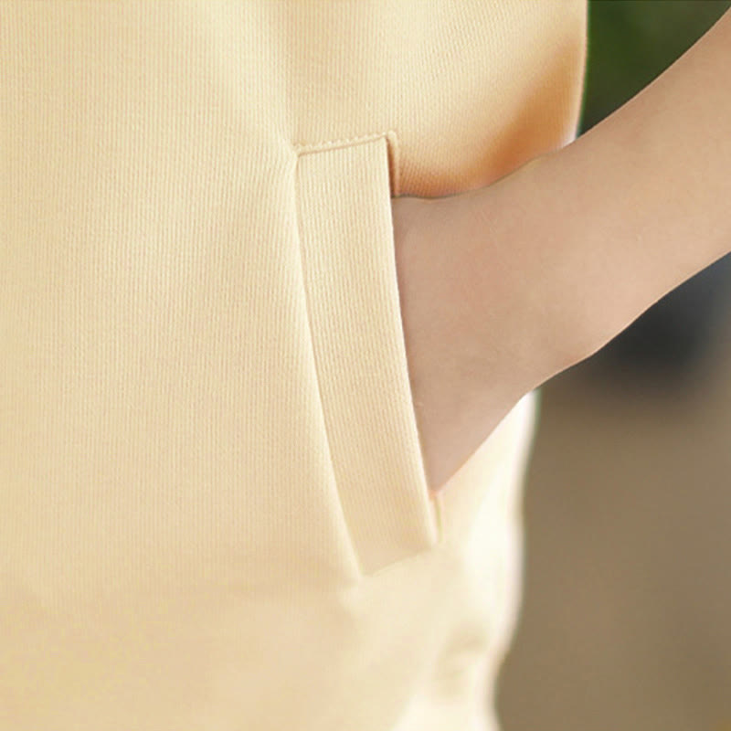 Bluza damska z długim rękawem z bawełny z motywem Buddha Stones, kołnierzykiem ze stójką i guzikami - image 17