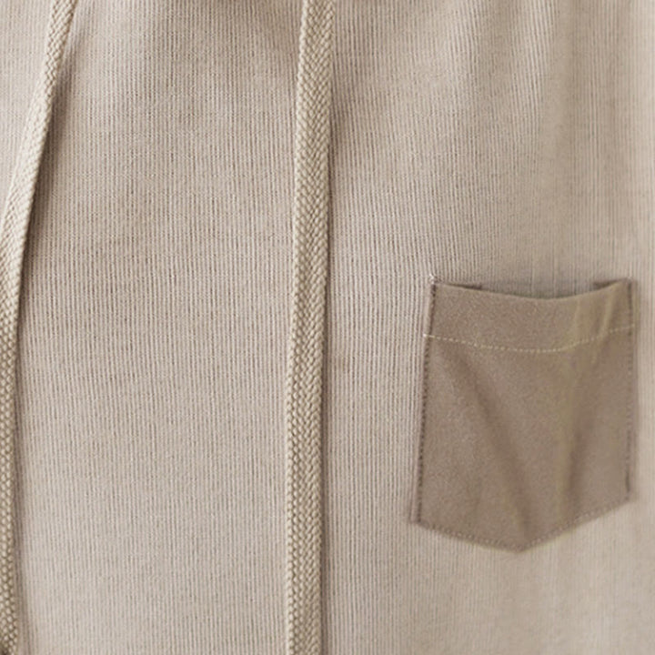 Bluza damska z kapturem z długim rękawem i kieszeniami w jednolitym kolorze z Buddha Stones - image 37