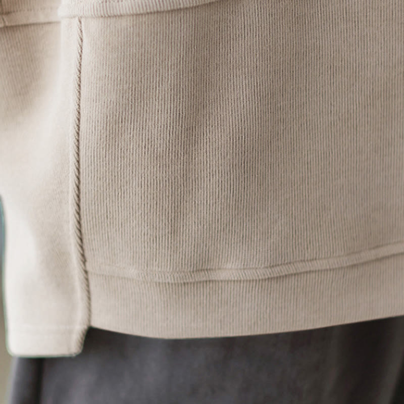 Bluza damska z kapturem z długim rękawem i kieszeniami w jednolitym kolorze z Buddha Stones - image 36