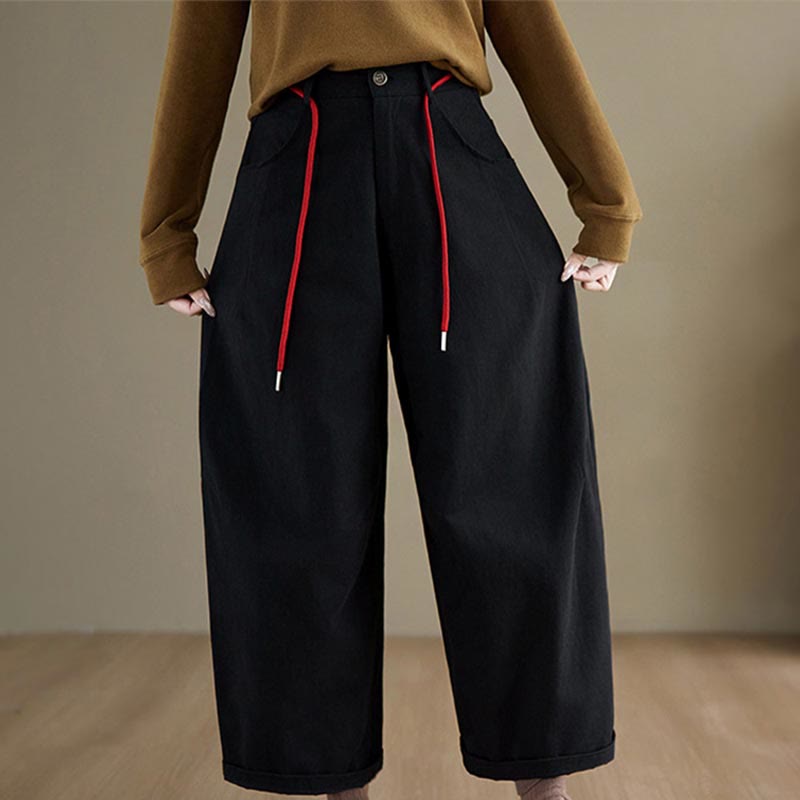 Spodnie Buddha Stones z kieszeniami i gładką bawełną w stylu casual, rozmiar 7-8 - image 12