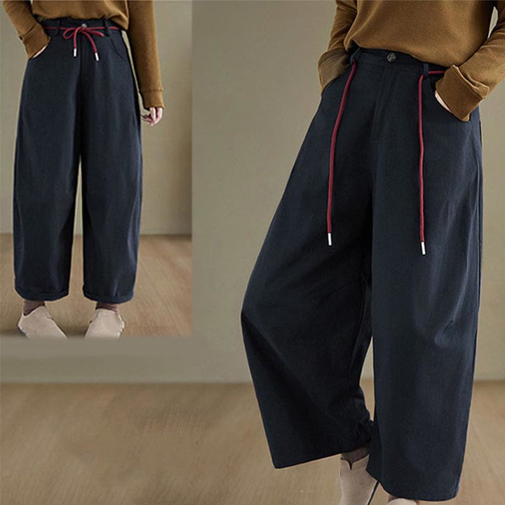 Spodnie Buddha Stones z kieszeniami i gładką bawełną w stylu casual, rozmiar 7-8 - image 3