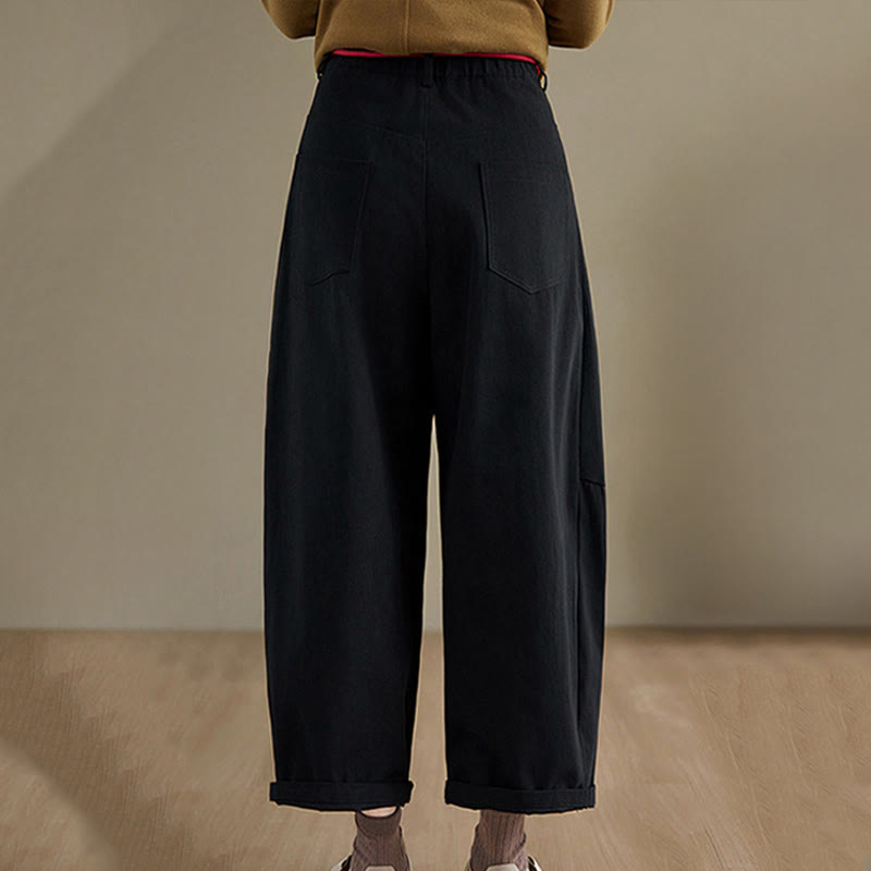 Spodnie Buddha Stones z kieszeniami i gładką bawełną w stylu casual, rozmiar 7-8 - image 15