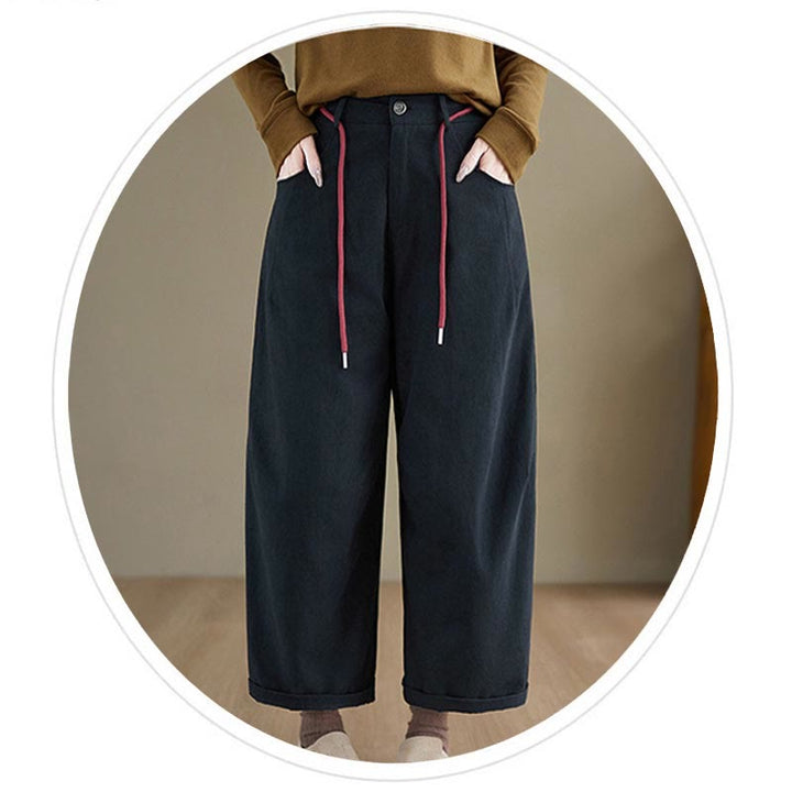 Spodnie Buddha Stones z kieszeniami i gładką bawełną w stylu casual, rozmiar 7-8 - image 2