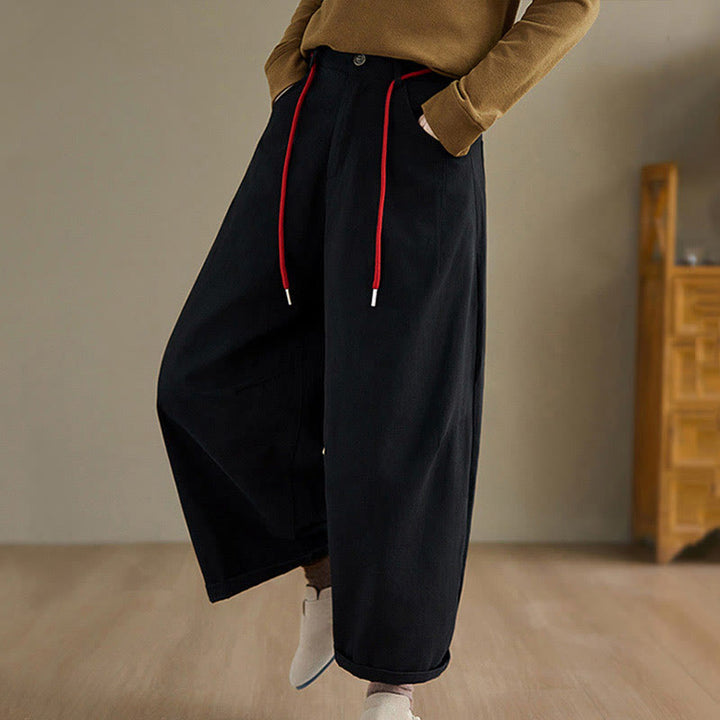 Spodnie Buddha Stones z kieszeniami i gładką bawełną w stylu casual, rozmiar 7-8 - image 13