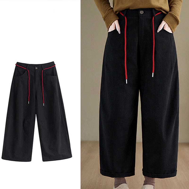 Spodnie Buddha Stones z kieszeniami i gładką bawełną w stylu casual, rozmiar 7-8 - image 14