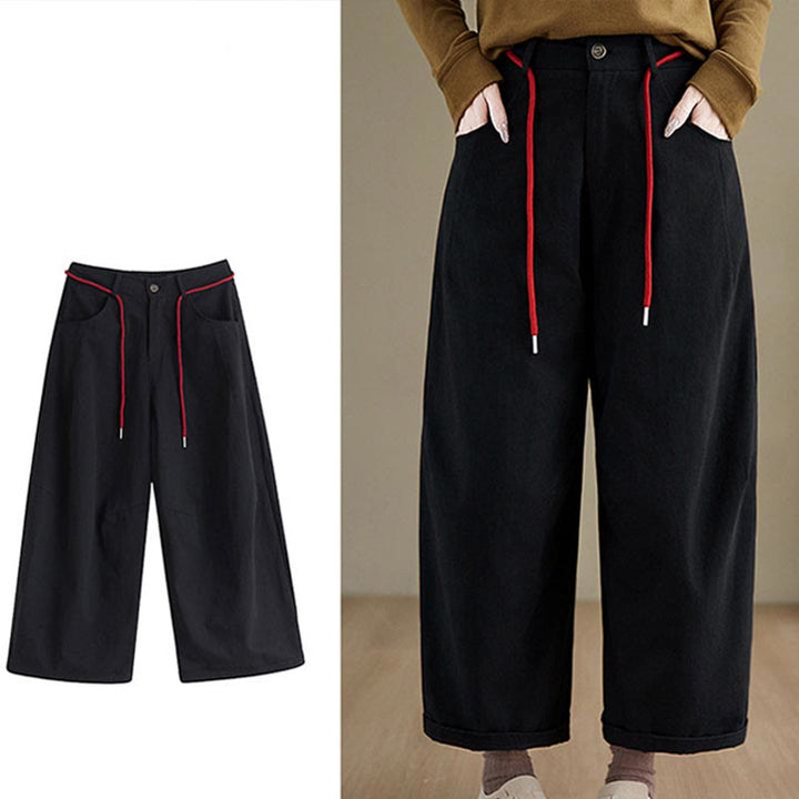 Spodnie Buddha Stones z kieszeniami i gładką bawełną w stylu casual, rozmiar 7-8 - image 14