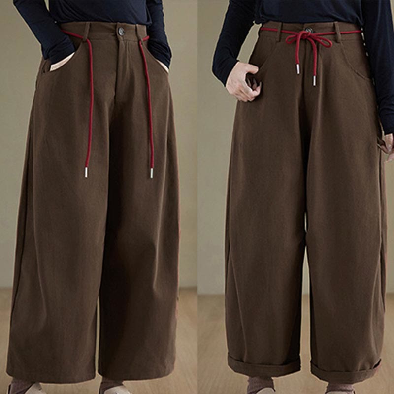 Spodnie Buddha Stones z kieszeniami i gładką bawełną w stylu casual, rozmiar 7-8 - image 10