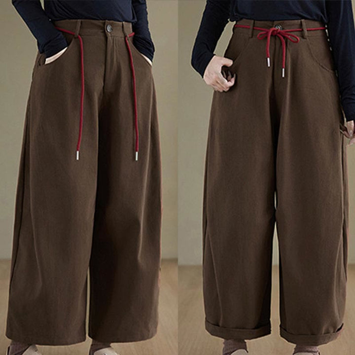 Spodnie Buddha Stones z kieszeniami i gładką bawełną w stylu casual, rozmiar 7-8 - image 10