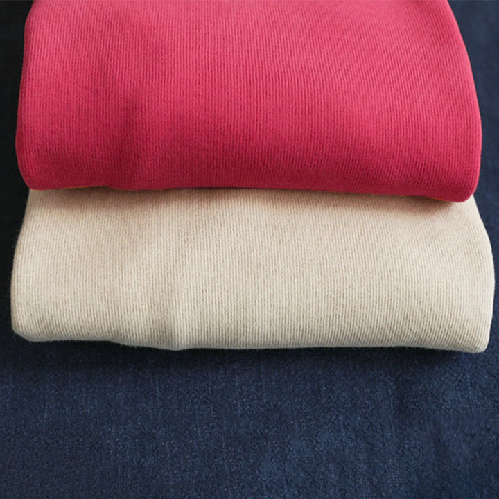 Bluza z kapturem damska z długim rękawem i bawełnianym nadrukiem "Buddha Stones Fall" w jednolitym kolorze i z bocznymi guzikami - image 16