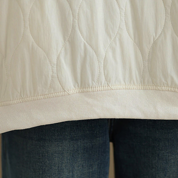 Bluza damska z bawełny z okrągłym dekoltem i kieszeniami, z zakrzywionym wzorem i okrągłym dekoltem, z długimi rękawami i kamieniami Buddha Stones - image 12