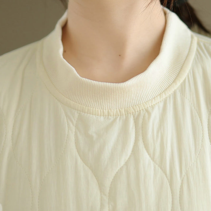 Bluza damska z bawełny z okrągłym dekoltem i kieszeniami, z zakrzywionym wzorem i okrągłym dekoltem, z długimi rękawami i kamieniami Buddha Stones - image 11