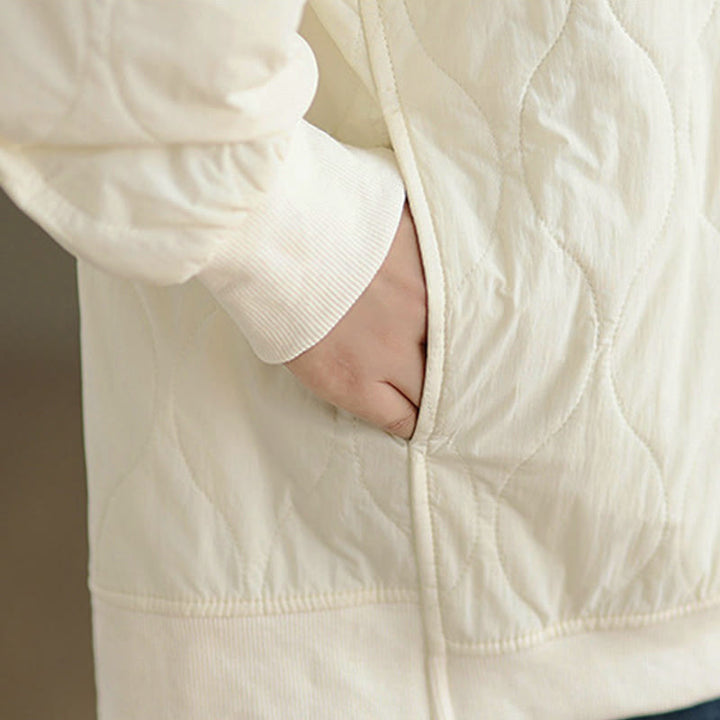 Bluza damska z bawełny z okrągłym dekoltem i kieszeniami, z zakrzywionym wzorem i okrągłym dekoltem, z długimi rękawami i kamieniami Buddha Stones - image 13