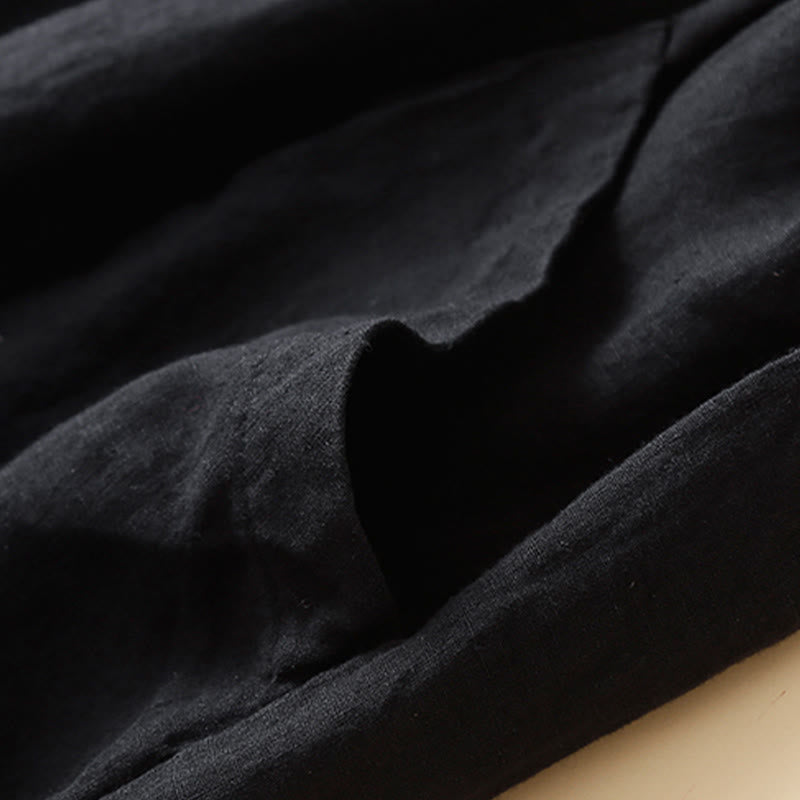 Spodnie damskie z bawełny typu capri i gładkim haremem Buddha Stones Commute z kieszeniami - image 8