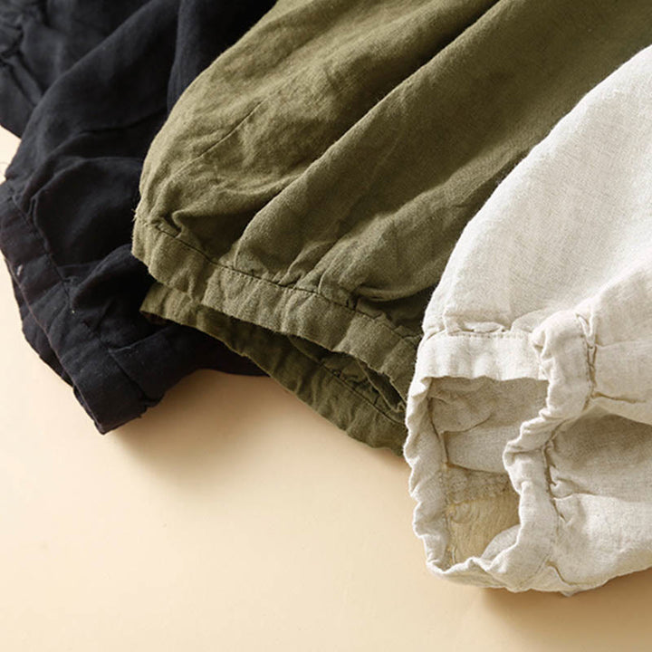 Spodnie damskie z bawełny typu capri i gładkim haremem Buddha Stones Commute z kieszeniami - image 19