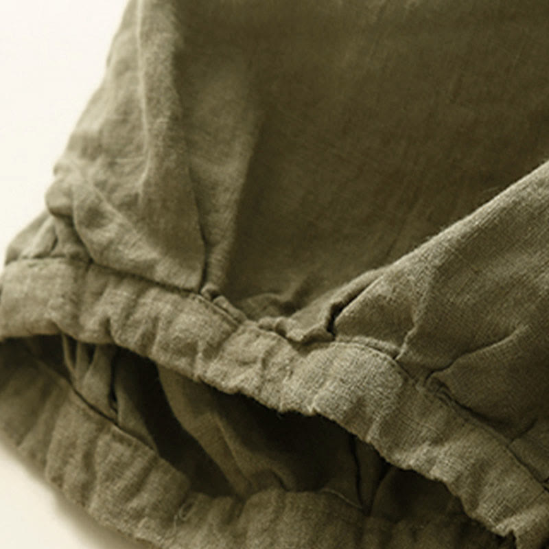 Spodnie damskie z bawełny typu capri i gładkim haremem Buddha Stones Commute z kieszeniami - image 2