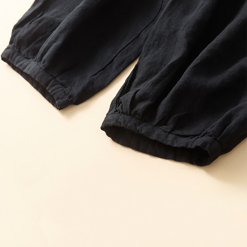 Spodnie damskie z bawełny typu capri i gładkim haremem Buddha Stones Commute z kieszeniami - image 11