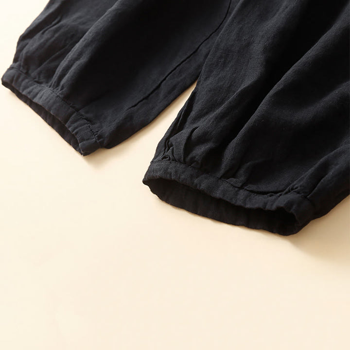 Spodnie damskie z bawełny typu capri i gładkim haremem Buddha Stones Commute z kieszeniami - image 11