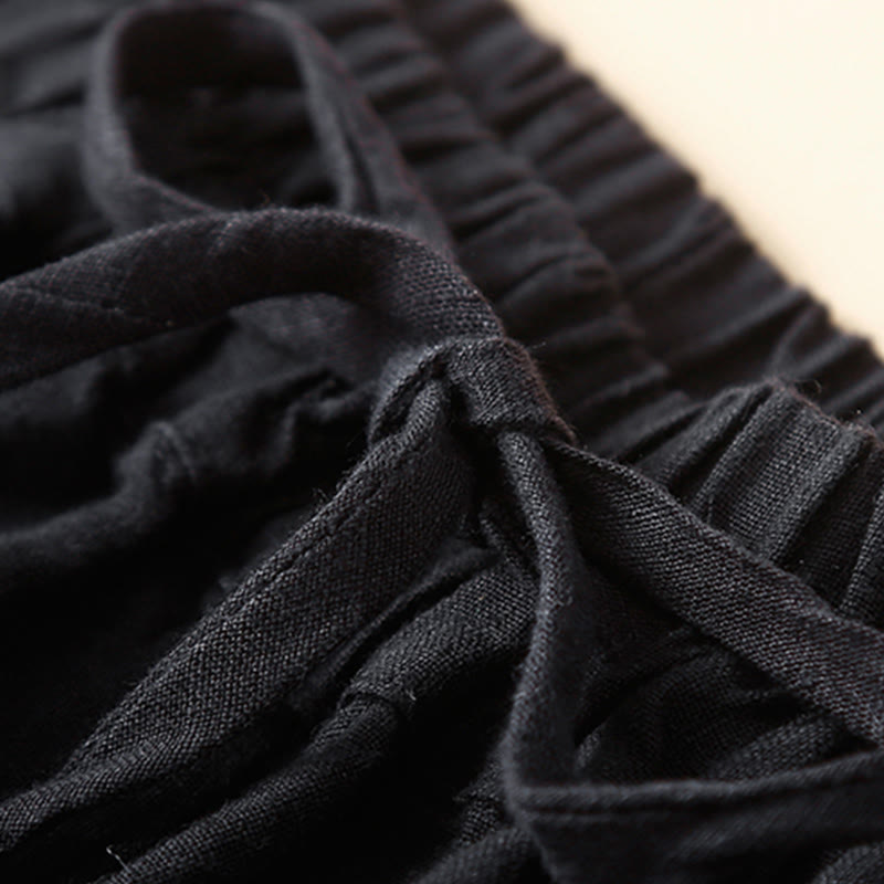 Spodnie damskie z bawełny typu capri i gładkim haremem Buddha Stones Commute z kieszeniami - image 7