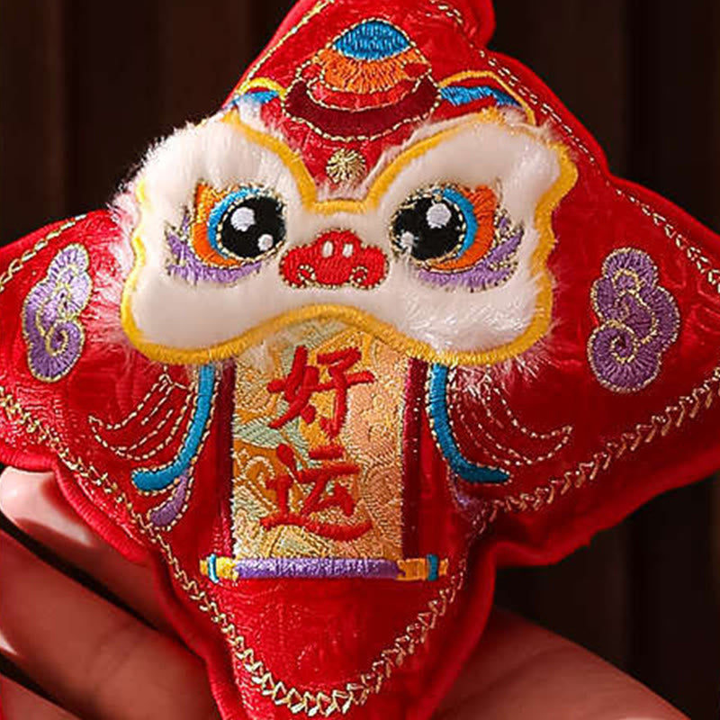 Haft Buddha Stones Rok Konia Fu Postać Miedziana Moneta Kształt Czerwony Sznurek Dekoracja Wisząca - image 10