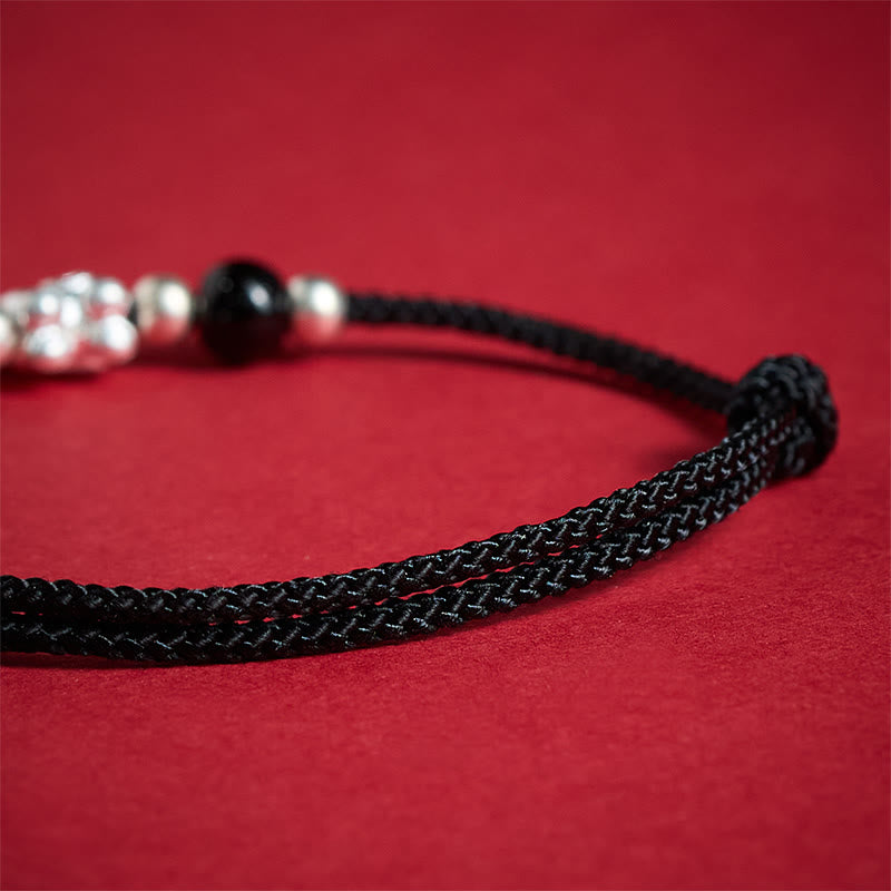 Bransoletka sznurkowa z Buddha Stones ze srebra próby 999 i czerwonym agatem z okazji Roku Konia - image 18