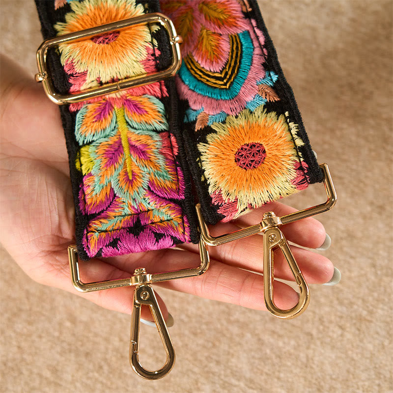 Buddha Stones, wielokolorowe, haftowane kwiaty, regulowane torebki, paski na ramię - image 6