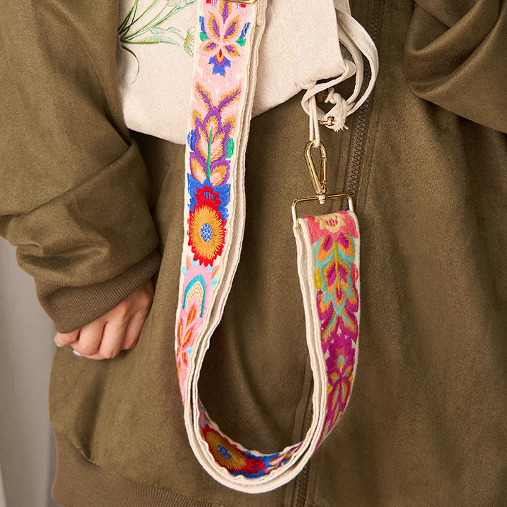 Buddha Stones, wielokolorowe, haftowane kwiaty, regulowane torebki, paski na ramię - image 17