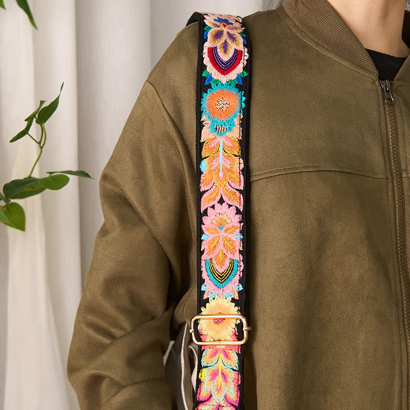 Buddha Stones, wielokolorowe, haftowane kwiaty, regulowane torebki, paski na ramię - image 8