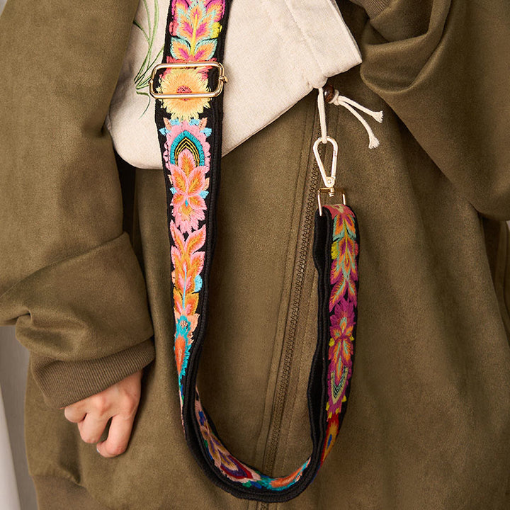 Buddha Stones, wielokolorowe, haftowane kwiaty, regulowane torebki, paski na ramię - image 9