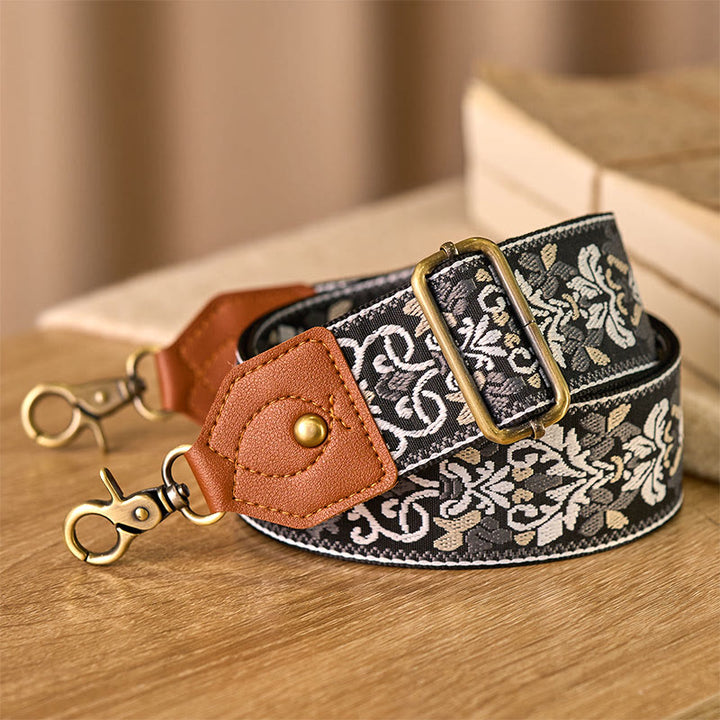 Buddha Stones Kwiat Geometryczny Haft Regulowane Torebki Torebka na Ramię Crossbody Paski Wymienne - image 28