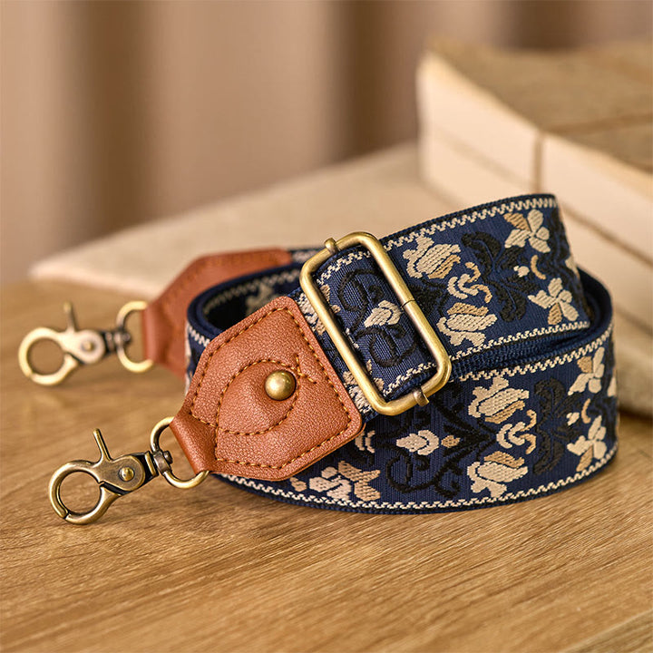 Buddha Stones Kwiat Geometryczny Haft Regulowane Torebki Torebka na Ramię Crossbody Paski Wymienne - image 8