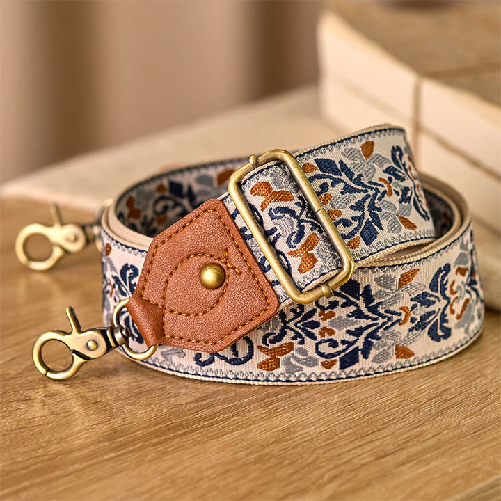 Buddha Stones Kwiat Geometryczny Haft Regulowane Torebki Torebka na Ramię Crossbody Paski Wymienne - image 23