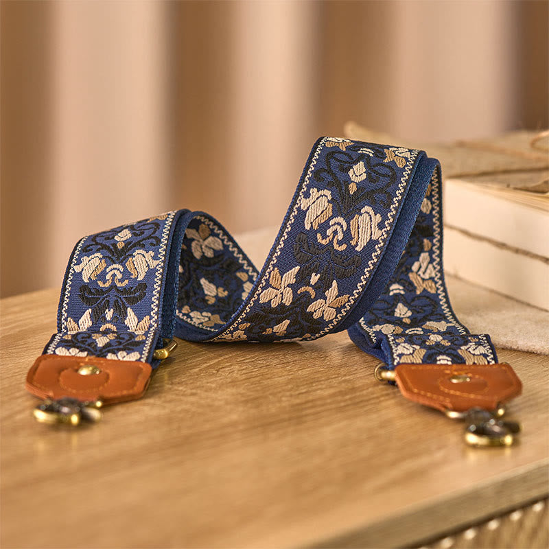 Buddha Stones Kwiat Geometryczny Haft Regulowane Torebki Torebka na Ramię Crossbody Paski Wymienne - image 7