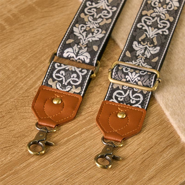 Buddha Stones Kwiat Geometryczny Haft Regulowane Torebki Torebka na Ramię Crossbody Paski Wymienne - image 29