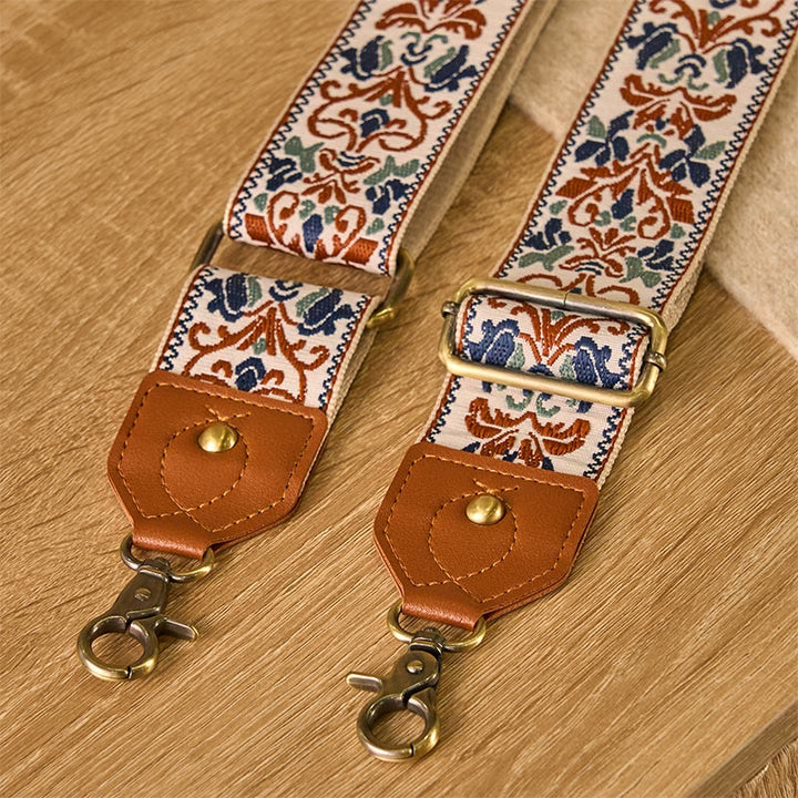 Buddha Stones Kwiat Geometryczny Haft Regulowane Torebki Torebka na Ramię Crossbody Paski Wymienne - image 19