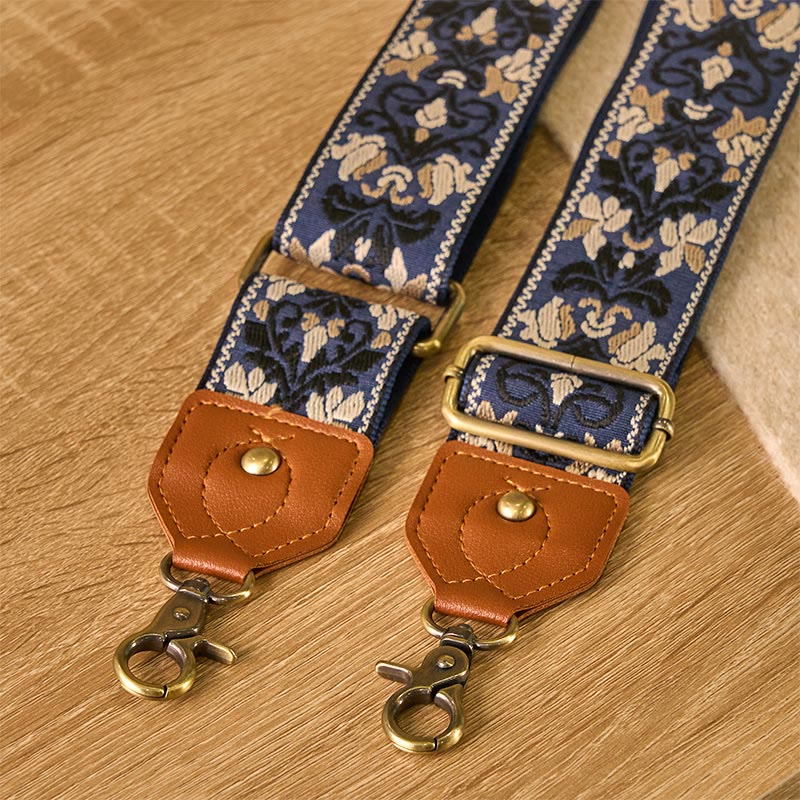 Buddha Stones Kwiat Geometryczny Haft Regulowane Torebki Torebka na Ramię Crossbody Paski Wymienne - image 9