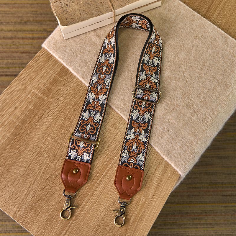 Buddha Stones Kwiat Geometryczny Haft Regulowane Torebki Torebka na Ramię Crossbody Paski Wymienne - image 1