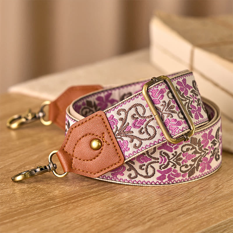 Buddha Stones Kwiat Geometryczny Haft Regulowane Torebki Torebka na Ramię Crossbody Paski Wymienne - image 13