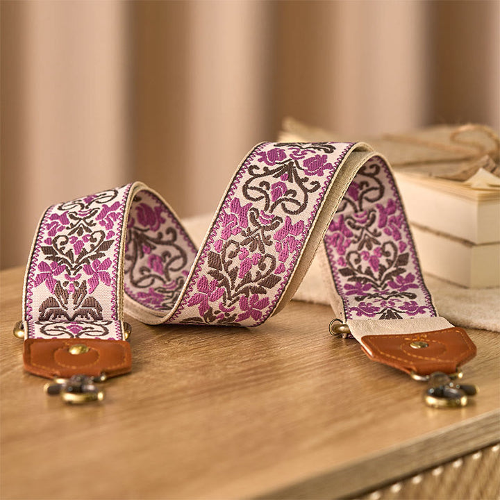 Buddha Stones Kwiat Geometryczny Haft Regulowane Torebki Torebka na Ramię Crossbody Paski Wymienne - image 12