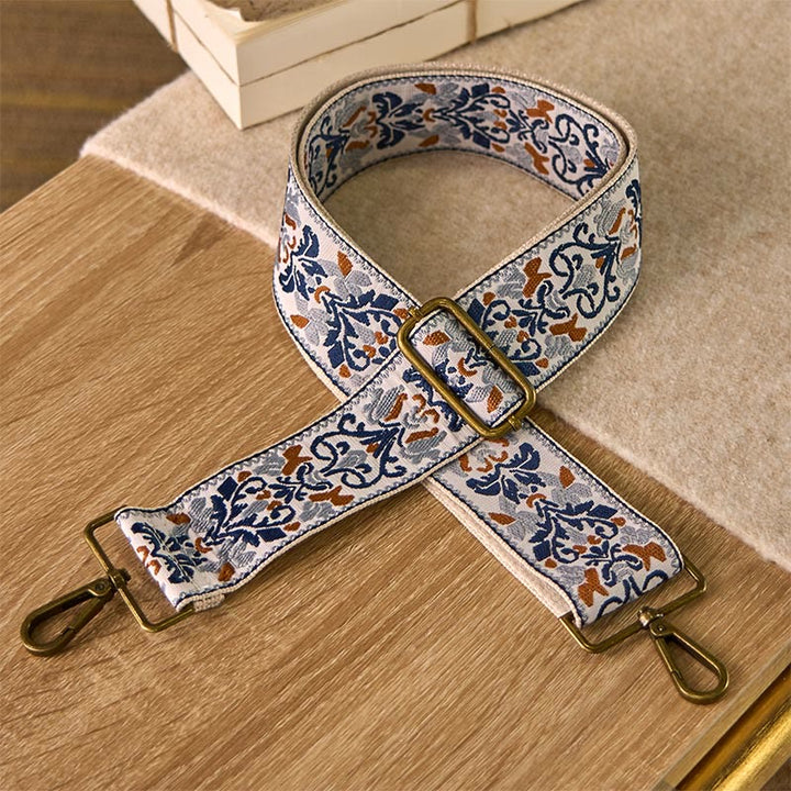 Buddha Stones, czeskie kwiaty, geometryczny haft, regulowane torebki na ramię, paski do torebki, wymiana - Beżowy - 75-135 cm*5 cm - image 0