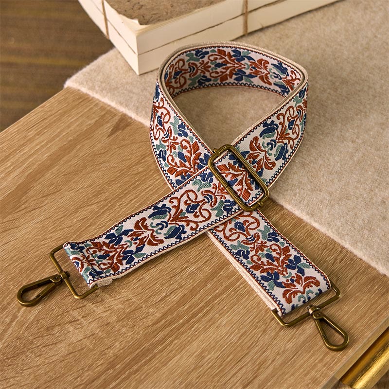 Buddha Stones, czeskie kwiaty, geometryczny haft, regulowane torebki na ramię, paski do torebki, wymiana - Khaki - 75-135 cm*5 cm - image 9