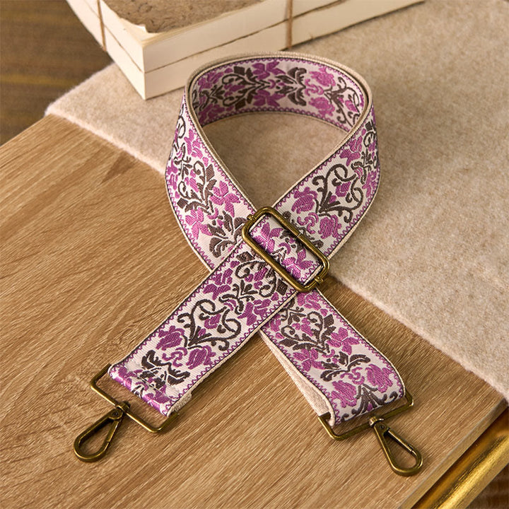 Buddha Stones, czeskie kwiaty, geometryczny haft, regulowane torebki na ramię, paski do torebki, wymiana - Różowy - 75-135 cm*5 cm - image 7